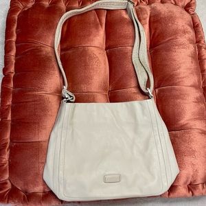 Gorgeous light grey cream/white Cole Haan leather bag with adjustable strap